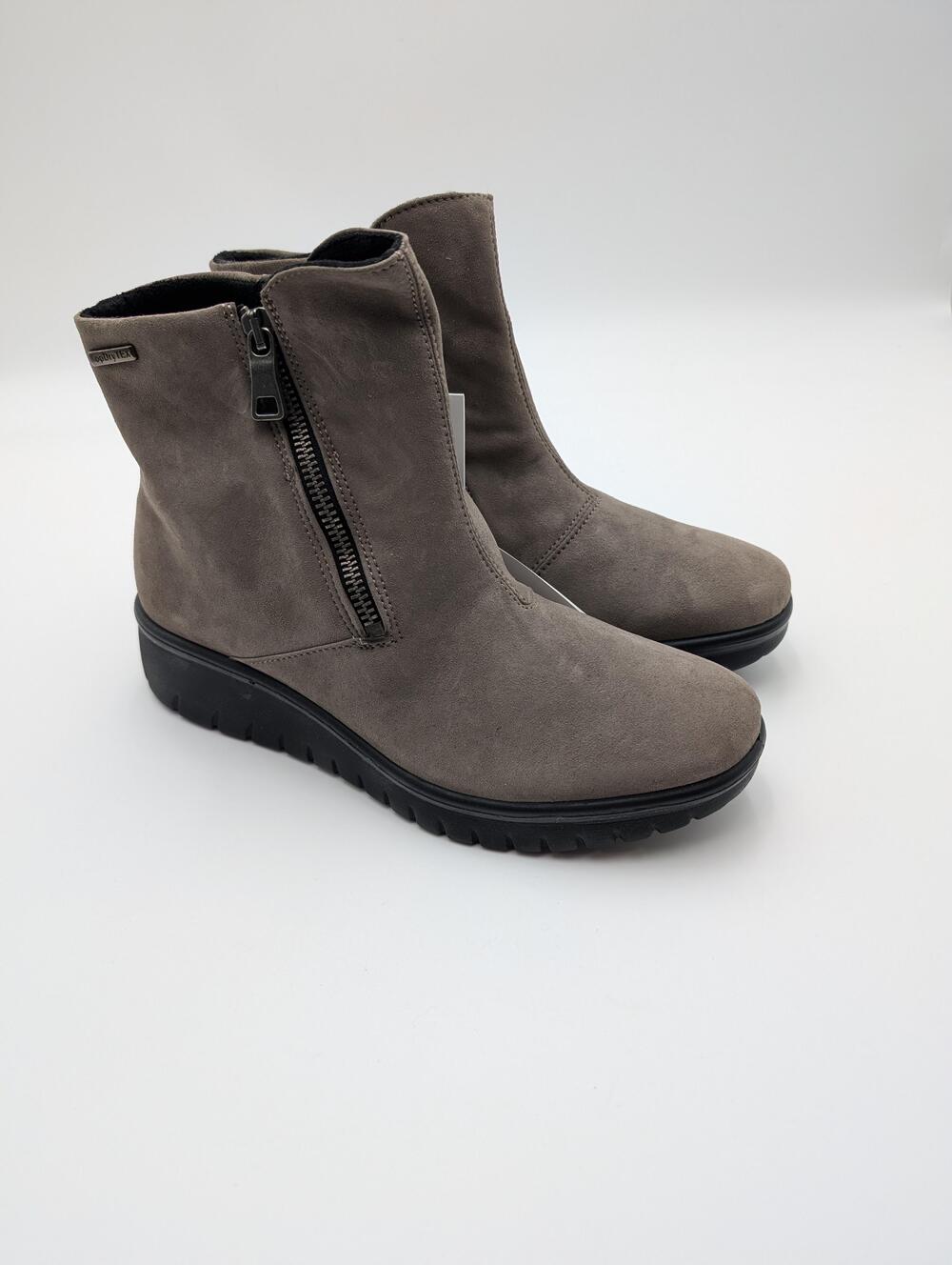 Romika Varetta Booties Womens Size 6.5 Gray Waterproof Faux Suede Ankle Wedge